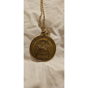 Vintage Liberty Bell 1776-1976 Bicentennial Coin Medallion Necklace